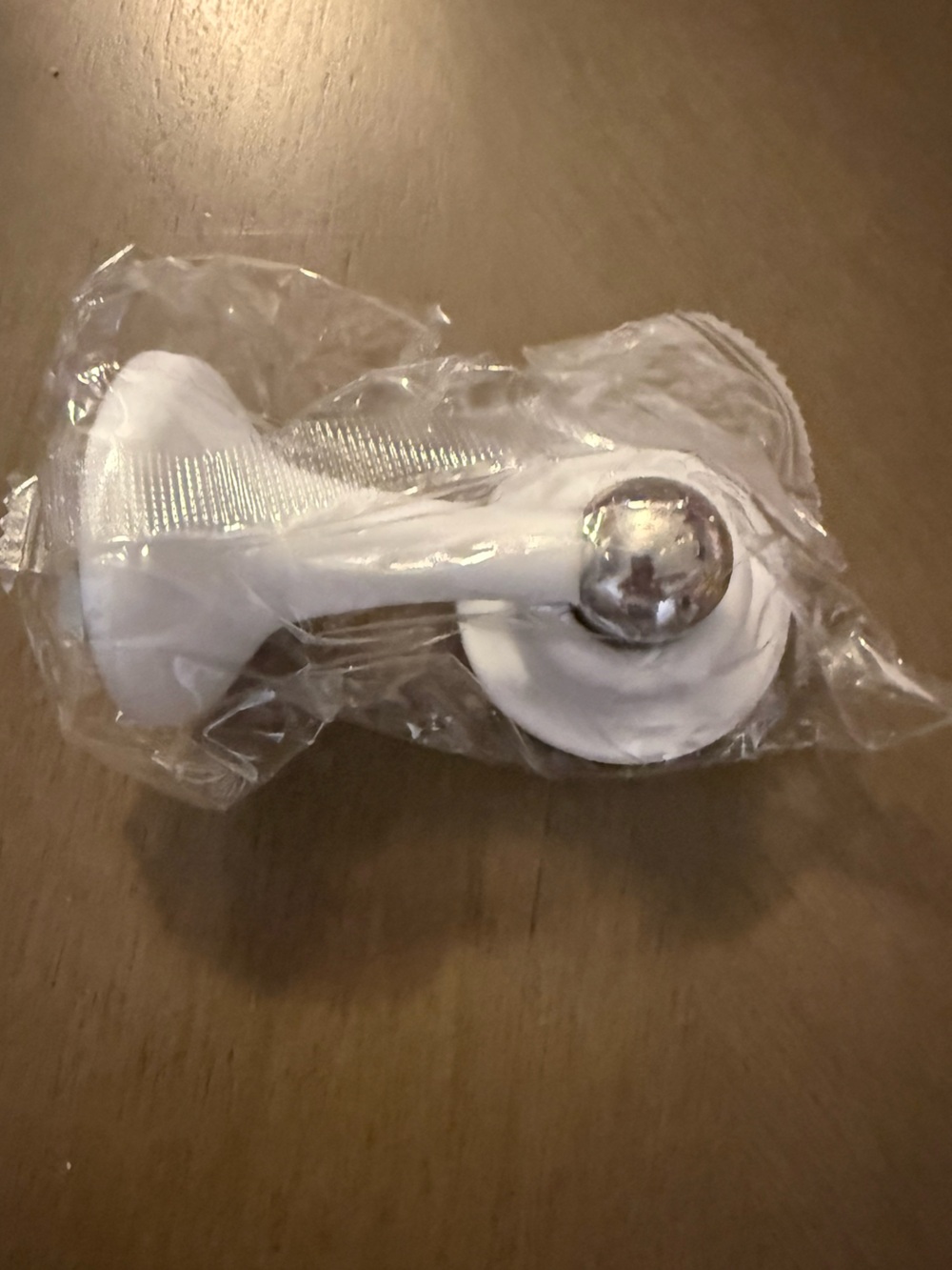 White Door Stop with Chrome Ball Accent